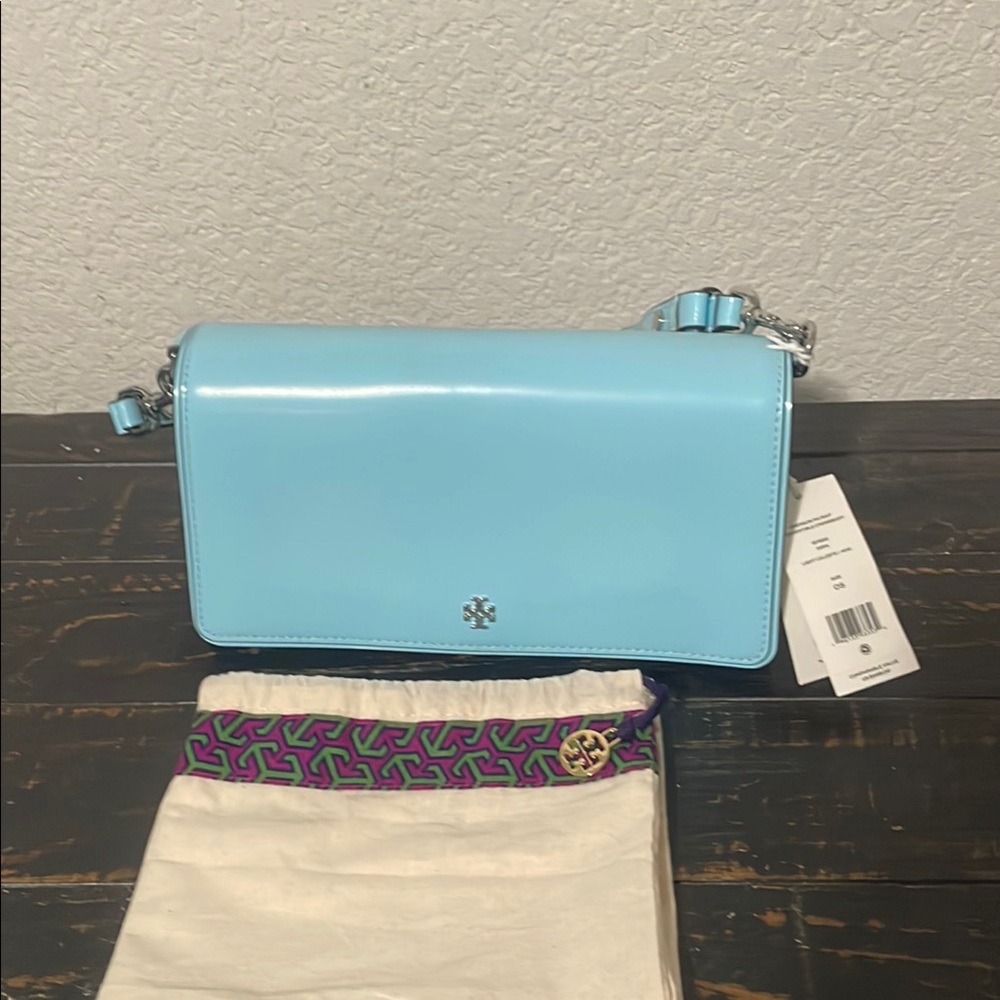 Tory Burch Blue Crossbody Bag with Minimalist Design